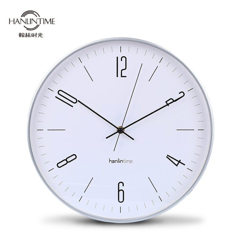 Yiwu Selection factory price direct selling round creative living room clock fashion modern simple bedroom 13 inch sweep second movement wall clock -1003/18505 thumbnail