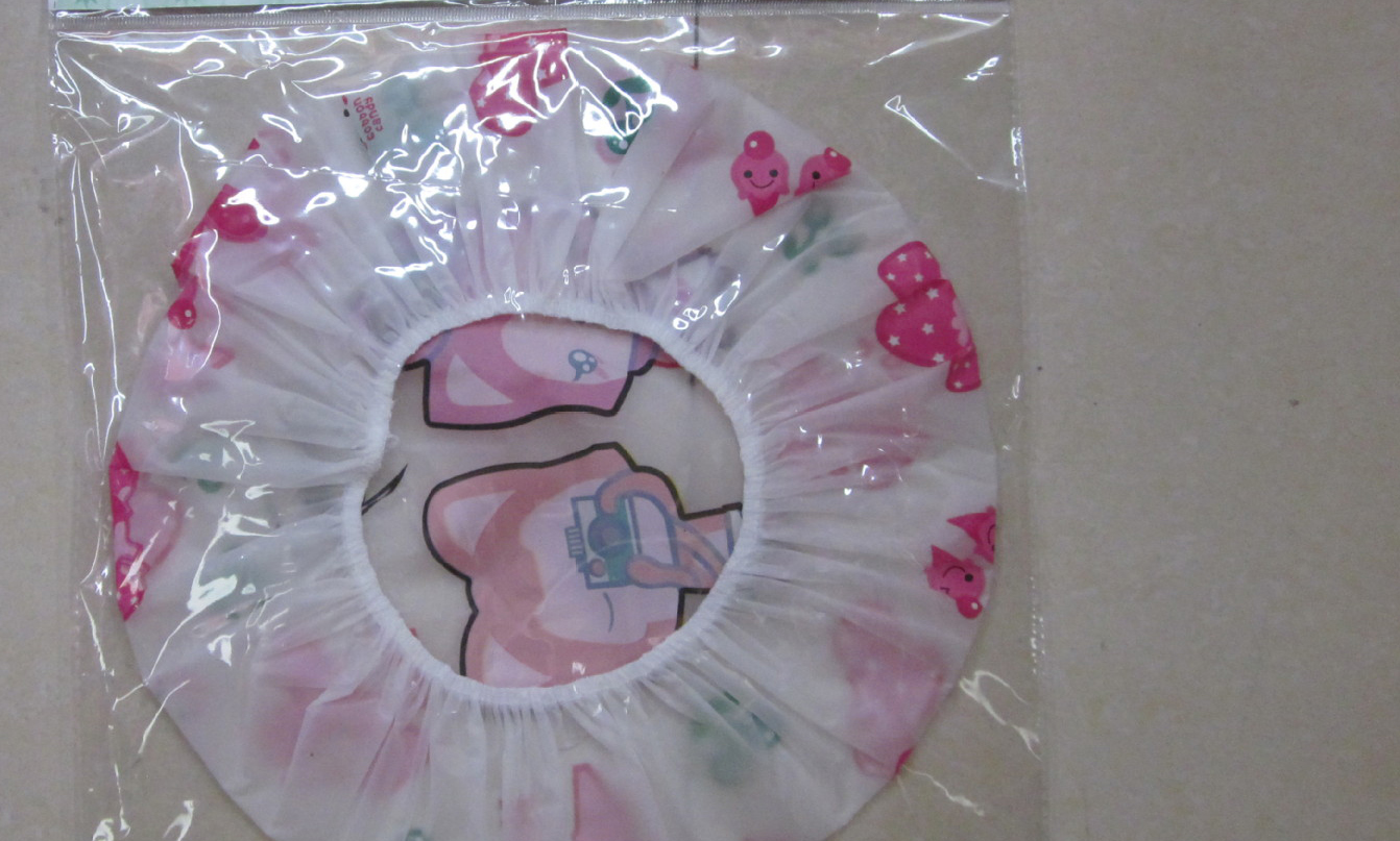 义乌好货 厂家直销一次性加厚彩色卡通浴帽-1006/37103