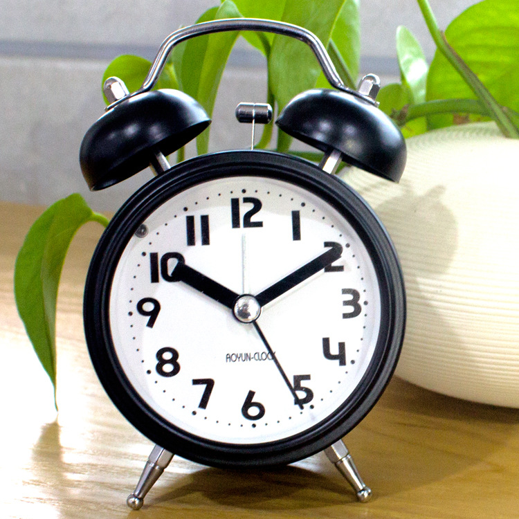 Children and students bedside 3-inch nightlight mute alarm Clock European clock Lazy Man ring metal alarm clock -1003/18505 thumbnail