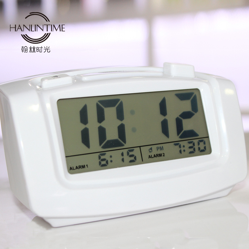 Yiwu Selection light control induction smart clock LCD display double alarm clock mute luminous desktop alarm clock electronic clock -1003/18505 thumbnail
