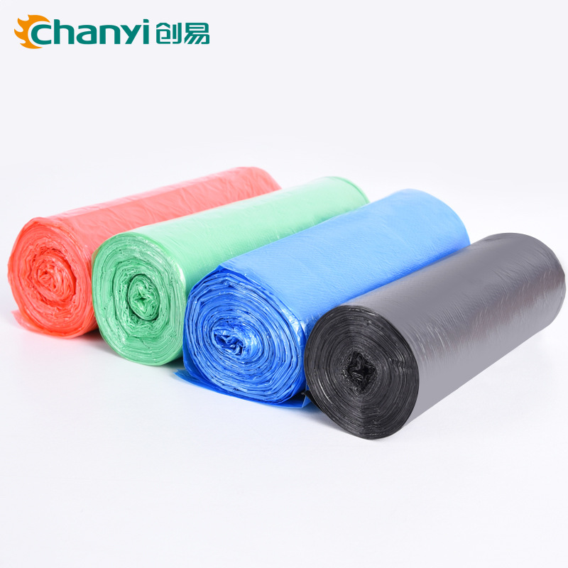 义乌好货 创易办公家居一次性垃圾袋加厚大号50*60cm连卷平口式彩色塑料袋-1004/23919白底实物图
