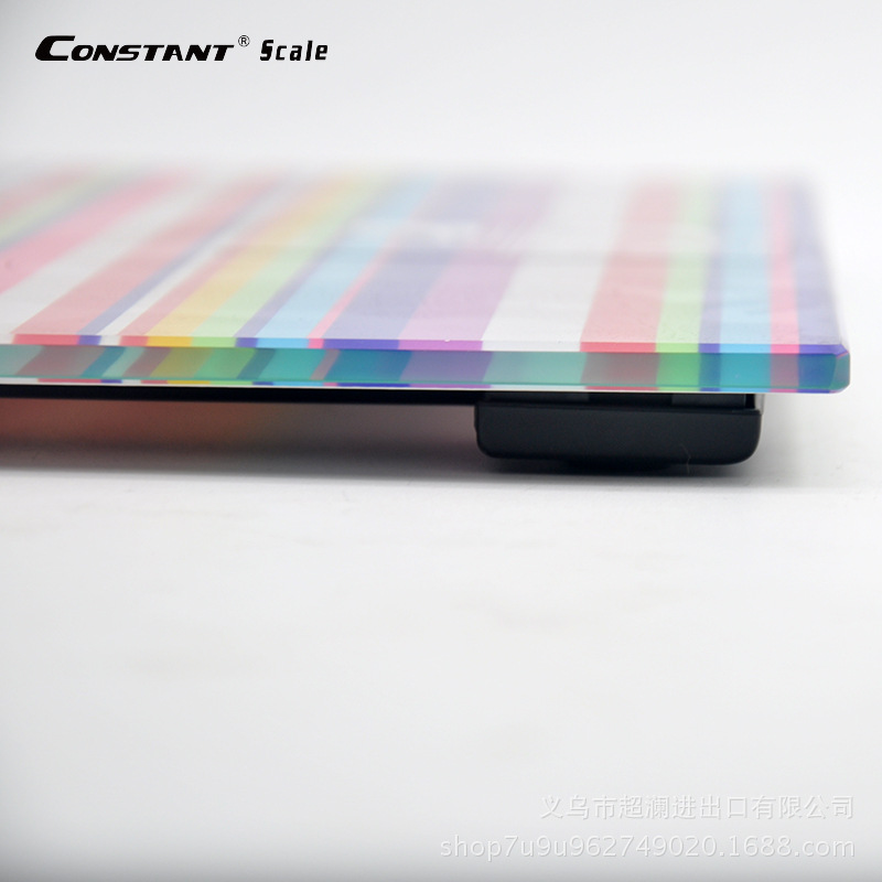 Yiwu Good Goods Wholesale - Ultra-thin color striped pattern weighing electronic body scale, health scale, gift scale -1003/14192 undefined