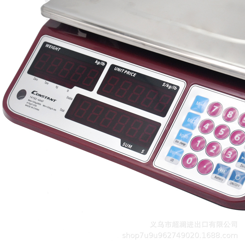 14192-444F Large screen electronic price scale, commercial scale, export foreign trade English electronic scale, platform scale, 30KG Application Scenario
