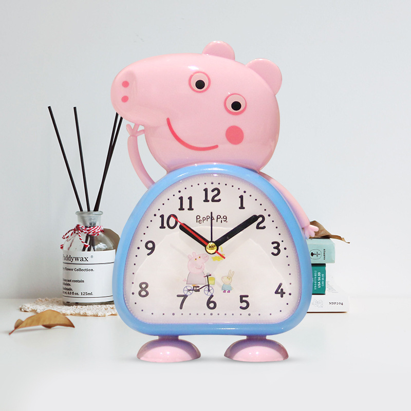 Yiwu Good Goods New Cartoon Children Alarm Clock Cute Pig Simple Fashion Student Bed Creative Multi-Functional Alarm Clock Watch -1003/18762