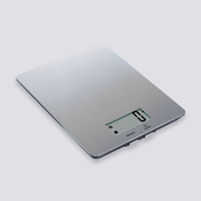 Wholesale 14192-2047B flat stainless steel electronic scale, high-precision kitchen scale, stainless steel shell, 5kg waterproof household baking scale details Picture