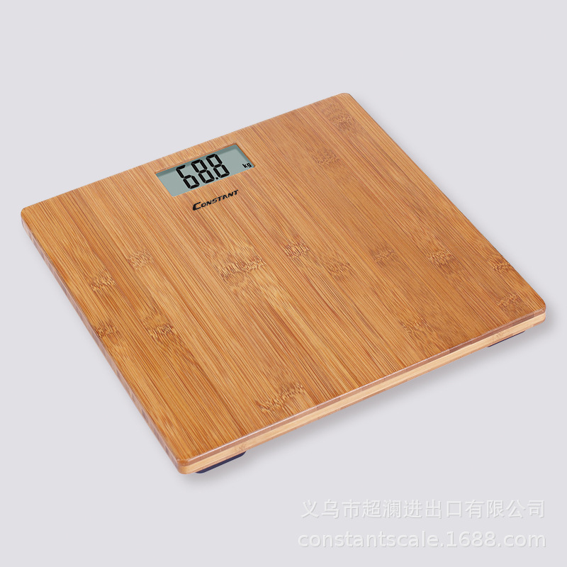 14192-3028A正方形竹板材质高档实木质体重秤大秤面人体秤电子秤高级详情图2
