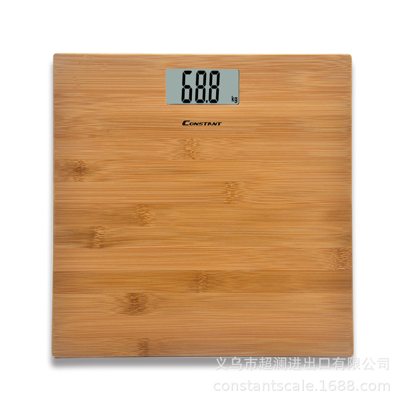 14192-3028A正方形竹板材质高档实木质体重秤大秤面人体秤电子秤高级详情图4