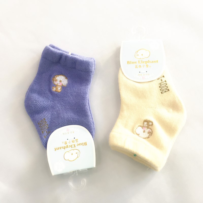 义乌好货 蓝色小象纯棉透气儿童袜男女宝宝秋冬保暖婴儿袜小孩学步地板袜子-1006/32790详情图7