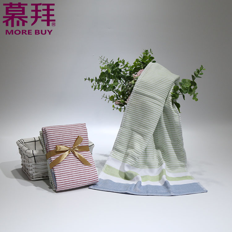 Yiwu quality products Factory direct sales AB double-sided fabric loop wool pure cotton gift towels and face towels in plain color with stripes -1006/42024 Application Scenario