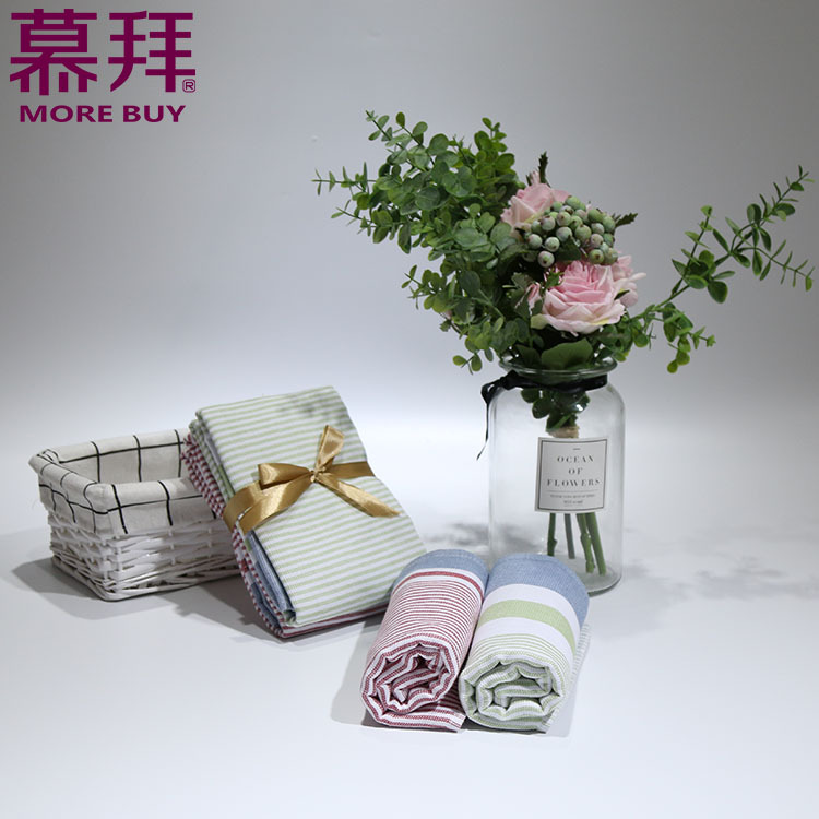 Yiwu quality products Factory direct sales AB double-sided fabric loop wool pure cotton gift towels and face towels in plain color with stripes -1006/42024 undefined