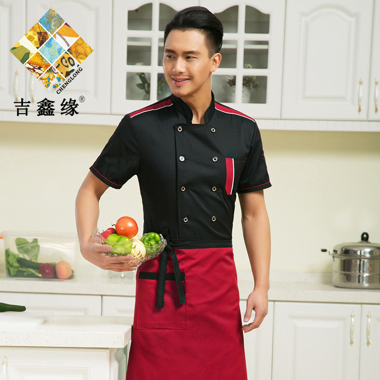 义乌好货 厂家直销批发厨师服短袖酒店夏季酒店餐厅饭馆食堂厨师长工作制服-1007/61608