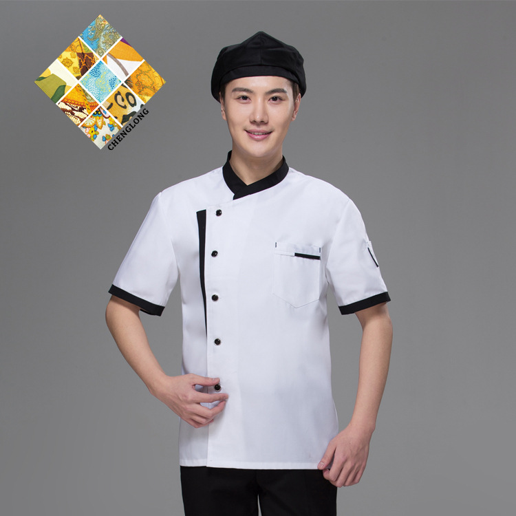 义乌好货 新款酒店厨师工作服夏短袖厨师服西餐厅面包烘培饭店食堂厨房工装-1007/61608产品图