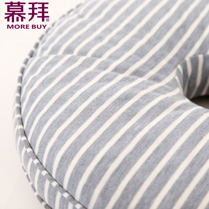 竹节棉麻/腰靠枕/车子靠垫 白底实物图