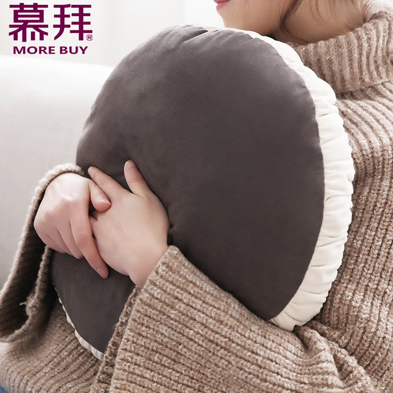 义乌好货 厂家直销羽绒棉枕芯ab面双色鹿皮绒圆垫靠枕午睡枕抱枕-1006/42025细节图