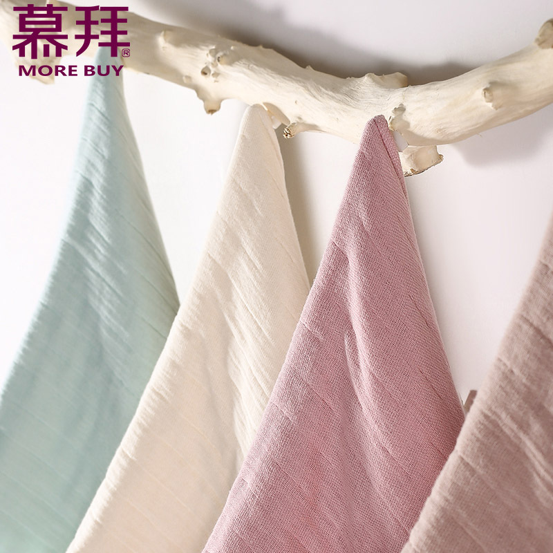 Yiwu quality products Factory direct sales Pure cotton four-layer untwisted yarn plain gauze middle towel Face towel -1006/42024 details Picture