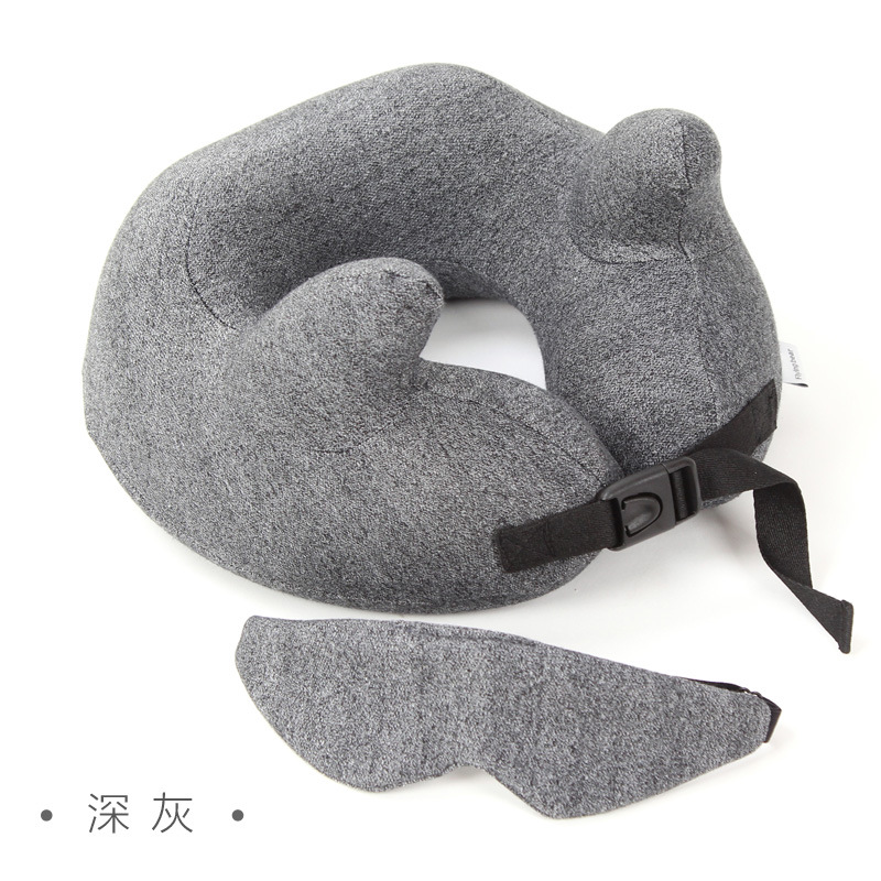 Yiwu Quality Products: Horn-shaped memory foam with eye mask, U-shaped pillow, multi-functional neck protector, home and travel Cervical pillow -1006/35011 undefined