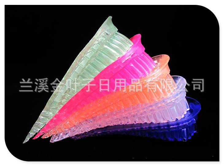 义乌好货 内增高鞋垫专卖 蜂窝状硅胶 隐形透气 半垫 单层 彩色鞋垫 3.5cm-1006/37006白底实物图