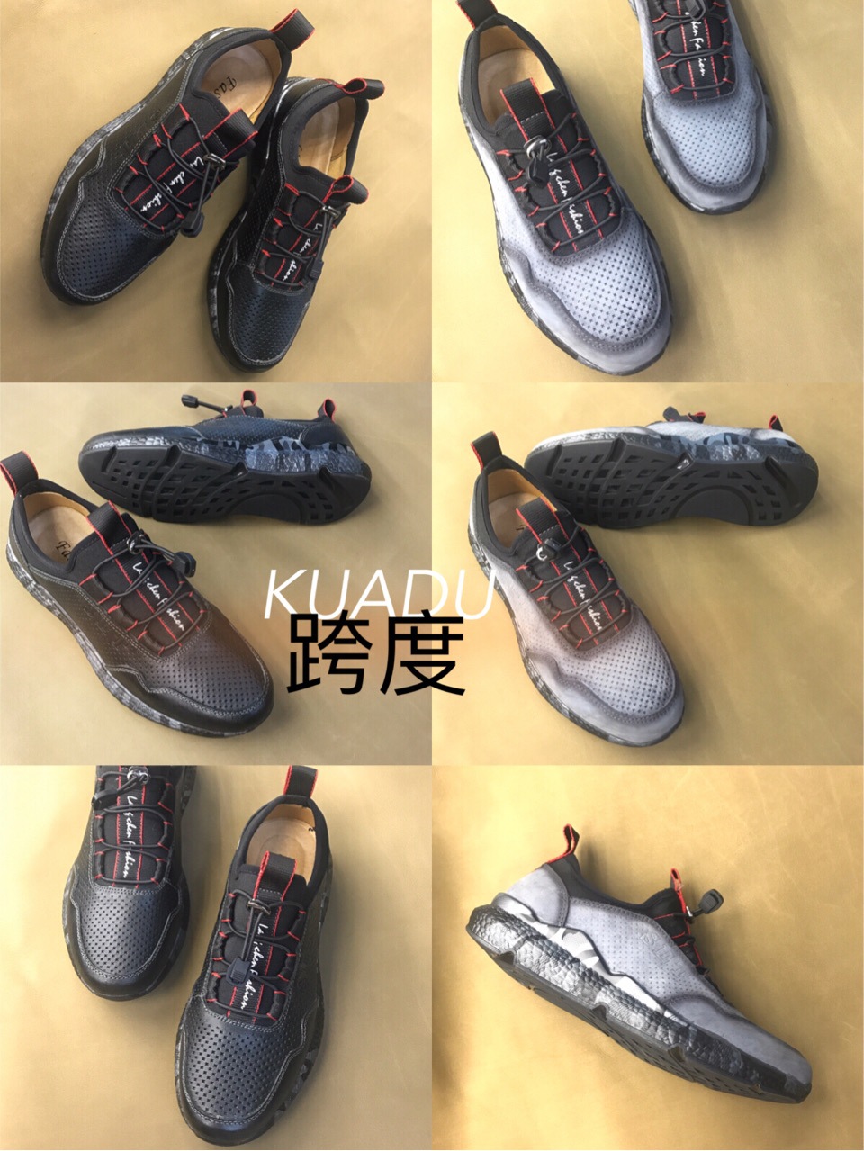 义乌好货 跨度2018新款进口头层牛皮气垫运动休闲鞋-1006/42498细节图