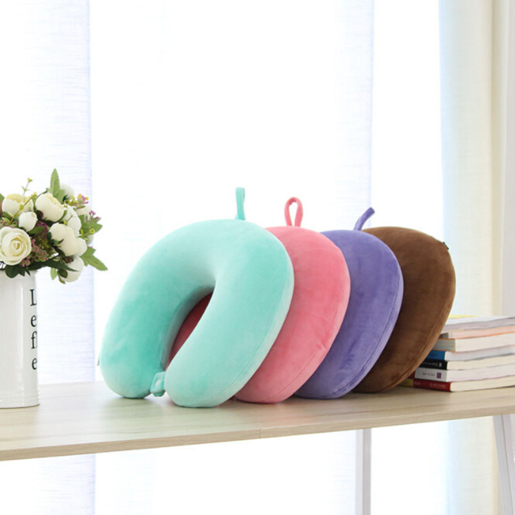 Yiwu quality products: Plain stretch super memory foam U-shaped neck pillow, travel portable, detachable and washable, factory direct sales -1006/35011 details Picture
