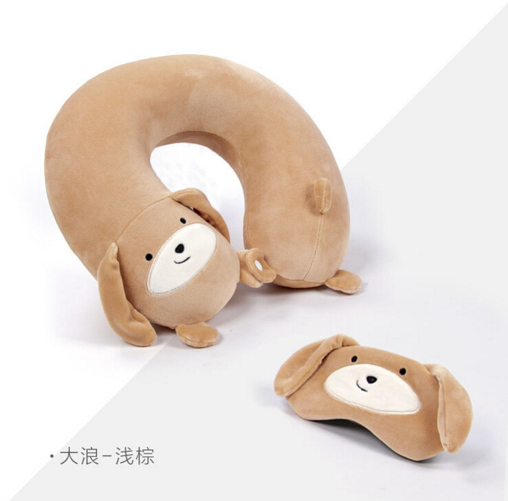 Yiwu Good Goods Embroidery Cartoon Set, Memory Foam U-shaped pillow with eye mask, Cute pig-shaped neck pillow, Creative Travel Pillow -1006/35011 undefined