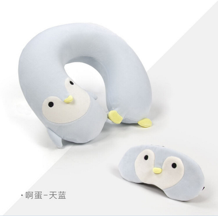 Yiwu Good Goods Embroidery Cartoon Set, Memory Foam U-shaped pillow with eye mask, Cute pig-shaped neck pillow, Creative Travel Pillow -1006/35011 undefined