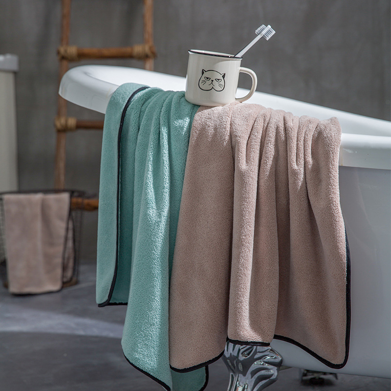 Yiwu Good Goods Tuoou Factory Direct Coral Velvet Bath Set Towel Hotel Adult Towel Custom Logo Absorbent Quick Dry Plain Color -1006/42082