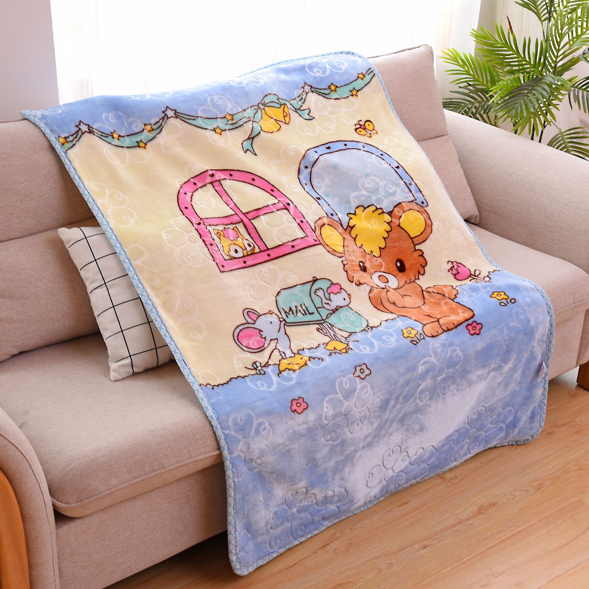 Yiwu Selection manufacturers straight cloud blanket cartoon single infant children blanket cover thumbnail