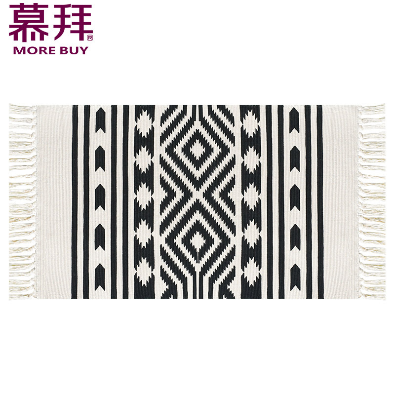 Yiwu quality products factory direct sales: 20-color cotton thread woven hand-printed tassel floor MATS, woven cotton thread floor MATS, custom-made floor MATS -1006/42025 undefined