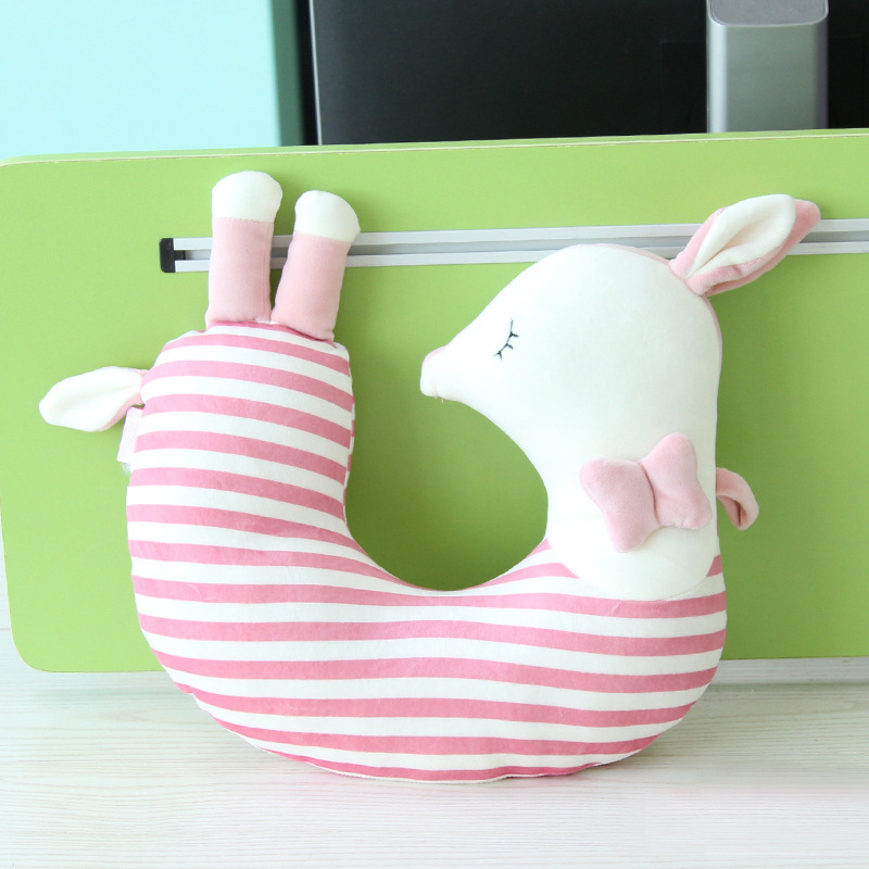 Yiwu Good Goods plush pillow, Cartoon pair deer U-shaped pillow, home decoration, business trip, travel, office nap neck Protection pillow -1006/35011 undefined