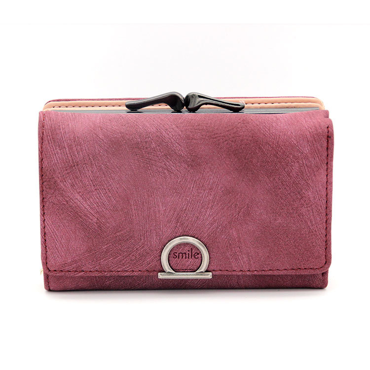Factory direct selling lady's wallet short sweet lady simple mini student ring wallet female zero wallet wallet