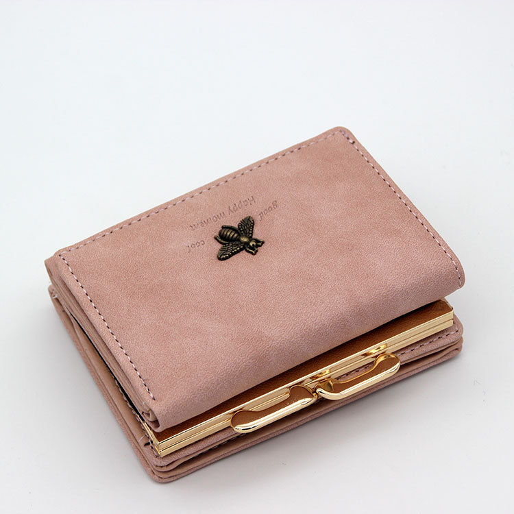 Factory Direct Sale Lady's purse short version lady simple mini student Bee Wallet Lady Change Purse thumbnail