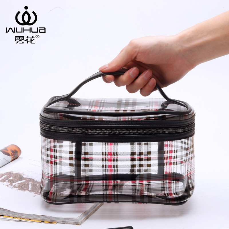 Yiwu good supply manufacturer transparent PVC cosmetic bag portable, simple, waterproof, three-dimensional travel toiletry and toiletry bag -1003/11703 thumbnail