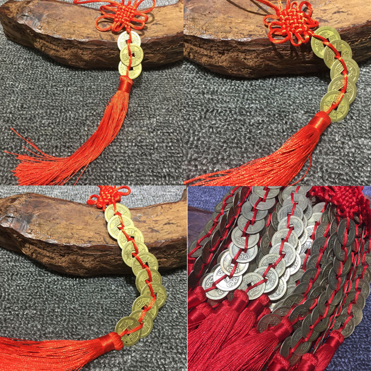 义乌好货 合金五帝铜钱车挂 仿古币车挂 中国结车挂装饰 义乌车挂饰品批发-1001/5631A