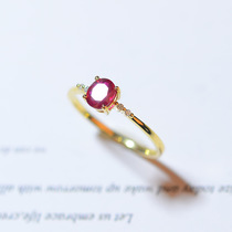 Yiwu Good goods 925 sterling silver fashion red corundum ring set with sterling silver diamond ring for women -1001/5690