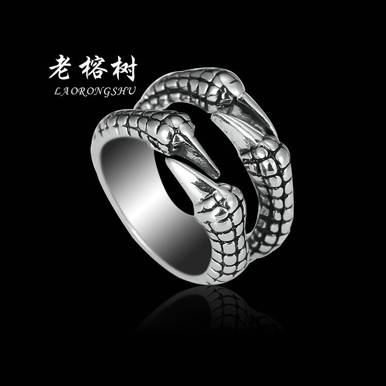 义乌好货 简约龙爪合金男士戒指潮朋克指环个性霸气潮夸张尾戒生日单身食指-1001/5539B