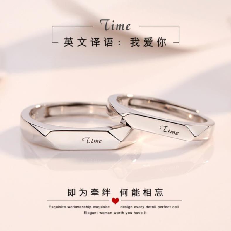 Yiwu Good goods s925 sterling silver hipster adjustable couple ring Female male couple sterling silver wedding set -1001/5690