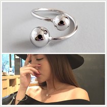 Yiwu good goods 925 sterling silver smooth silver bead sterling silver ring ladies open sterling silver ring national wind -1001/5690