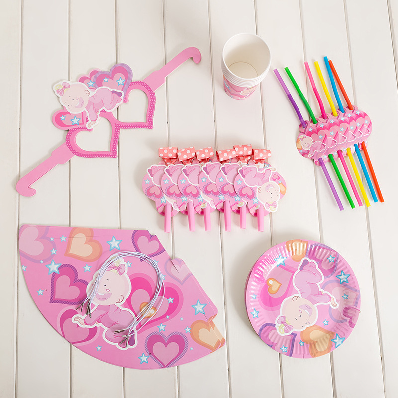 义乌好货 新款娃娃主题儿童生日套装聚会派对用品创意场地布置厂家批发6人-1001/1241