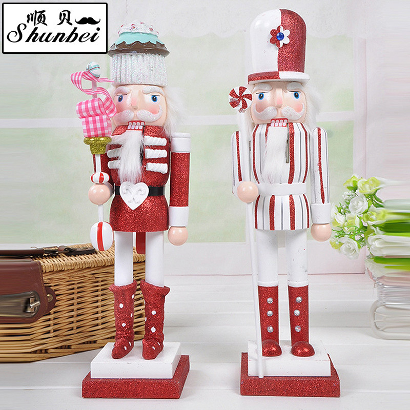 New Yiwu quality goods in stock: 38cm hand-painted cake, Nutcracker, puppet, wooden handicrafts and ornaments -1001/2203 thumbnail