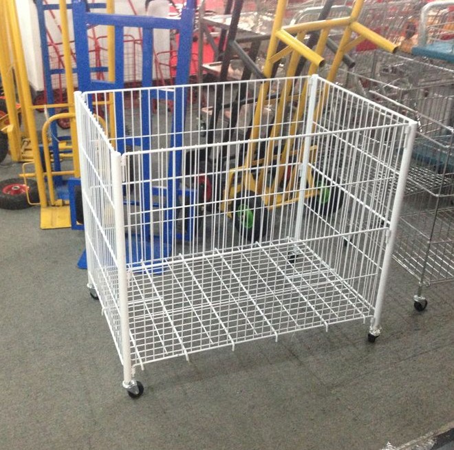 Yiwu Selection manufacturers direct can be customized supermarket metal soaked white net basket promotion basket in the end basket -1006/34586