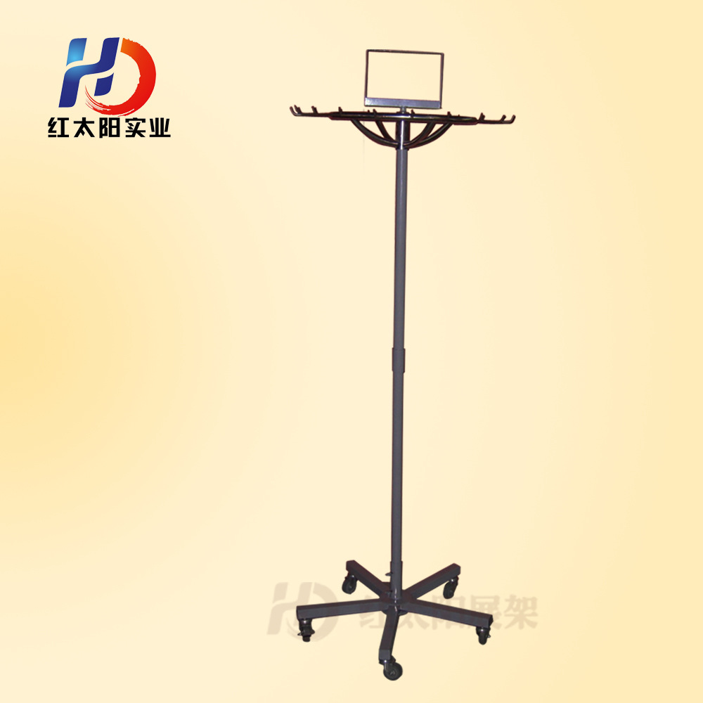 义乌好货 带广告牌皮带架 铁质铁制落地式台式展示架  电镀不锈钢促销架-1006/34586