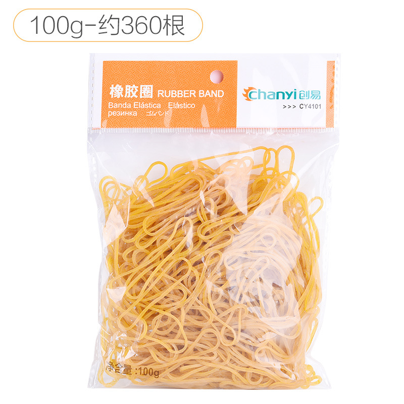 义乌好货 创易小包装100g黄色透明橡皮筋橡胶圈牛皮筋学生办公用品厂家批发-1004/23919产品图
