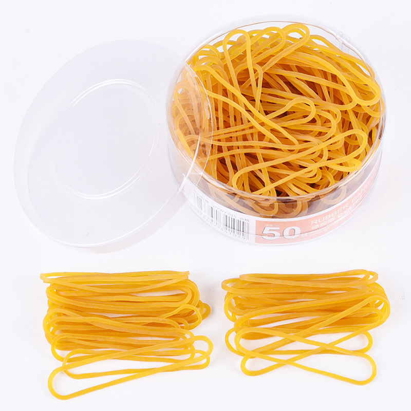 义乌好货 创易小包装100g黄色透明橡皮筋橡胶圈牛皮筋学生办公用品厂家批发-1004/23919白底实物图