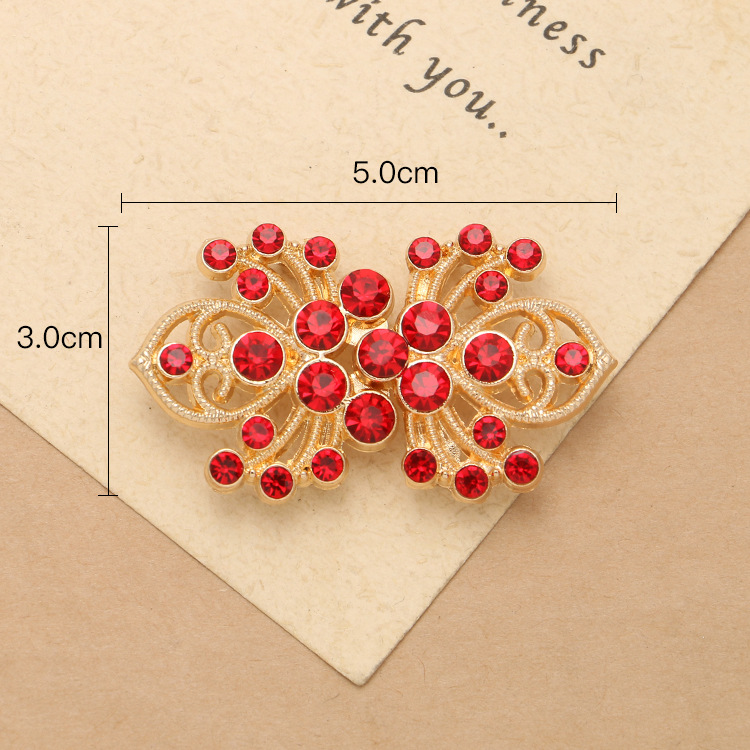 义乌好货 厂家直销新款水钻金属合金对扣皮草衣服领扣皮草扣袖扣防皮草扣-1004/27952