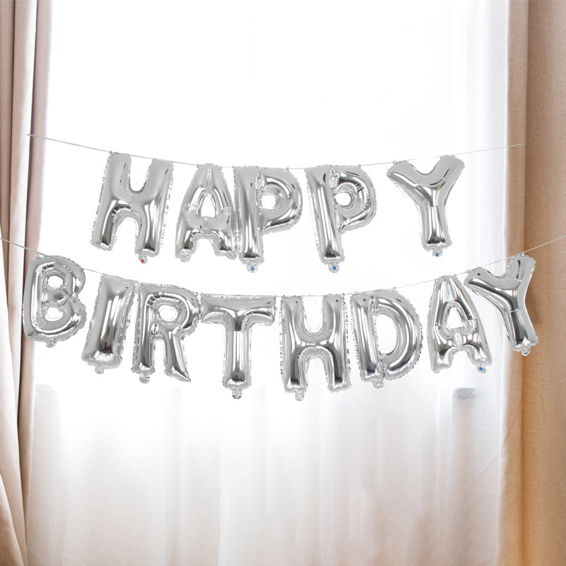 义乌好货 新款生日快乐铝膜气球套装可悬挂happy birthday字母派对布置装饰-1001/1462详情图1