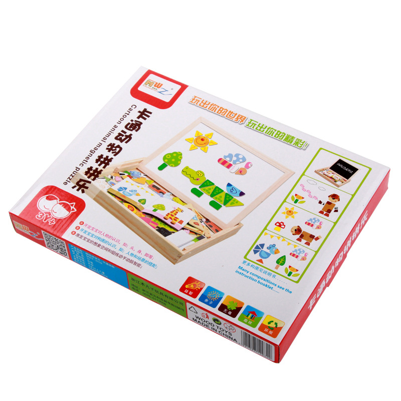 Yiwu buena carga bebé chicos niñas bebé niños madera rompecabezas juguetes juego de puzzle magnético madera early learning inteligencia 1-3-4 años -1001/2670 undefined