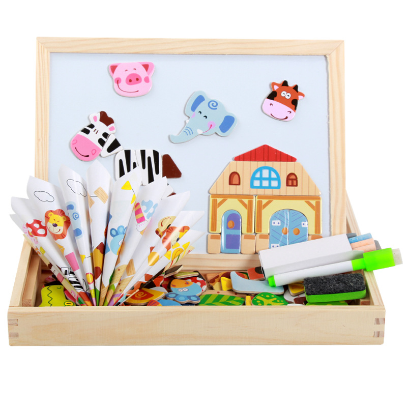 Yiwu buena carga bebé chicos niñas bebé niños madera rompecabezas juguetes juego de puzzle magnético madera early learning inteligencia 1-3-4 años -1001/2670 undefined