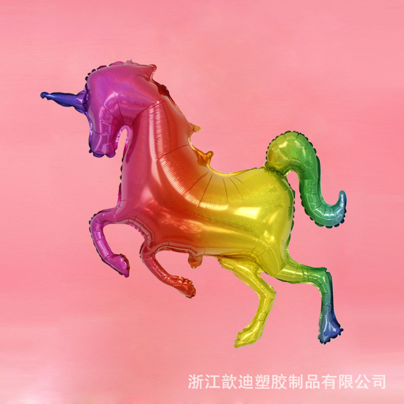 Yiwu's new products: Laser Rainbow Horse, Baby's First birthday, children's Birthday Party, Wedding decoration, gradient color balloons -1001/1462