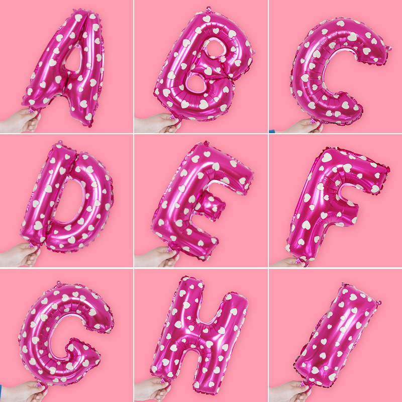 Yiwu quality rose red letter aluminum film balloons, festival, wedding, birthday, celebration and decoration balloons, small letter balloons -1001/1462