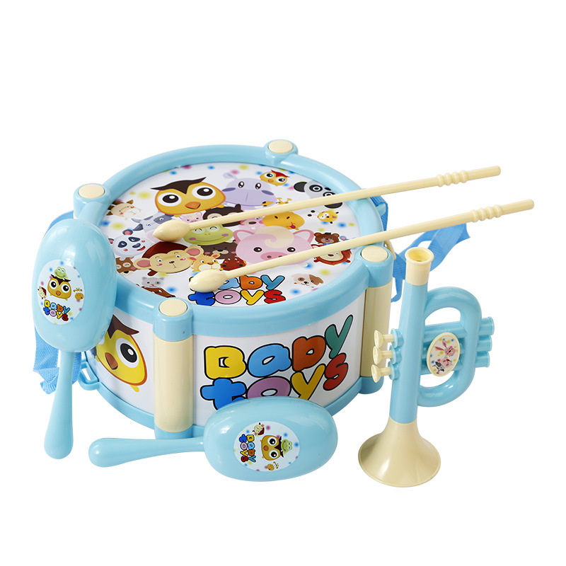 义乌好货 大号儿童早教益智音乐启蒙拍拍喇叭手拍鼓婴幼儿铃鼓乐器套装玩具-1001/2725
